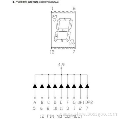 0.28-inch Single SMD LED Digit Display, Red, 640nm, Common Cathode